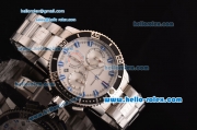 Ulysse Nardin Maxi Marine Diver Chrono Japanese Miyota OS20 Quartz Stainless Steel Case with Stainless Steel Strap and White Dial Blue Stick Markers