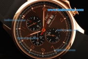 IWC Portuguese Yacht Club Automatic Movement Rose Gold Case with Brown Dial and Black Rubber Strap