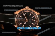Omega Planet Ocean 600 M Omega Co-Axial Clone Omega 8615 Automatic Rose Gold Case with Black Dial and Luminous Stick Markers (ZF)