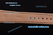 Vacheron Constantin Malte Miyota OS2035 Quartz Steel Case with Black Leather Strap White Dial Stick Markers
