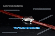 Cartier Ballon Bleu De Swiss ETA 2671 Automatic Steel Case Red Dial With Roman Numeral Markers Red Leather Strap - 1:1 Original