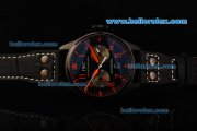 IWC Big Pilot Automatic Movement PVD Case with Black Dial and Red Arabic Numerals