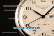 Longines Master Swiss ETA 2824 Automatic Steel Case with White Dial and Steel Bracelet