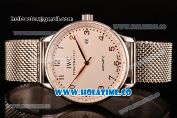 IWC Portugieser Asia 2813 Automatic Full Steel with White Dial and Rose Gold Arabic Numeral Markers
