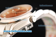 Rolex Air King Automatic Movement Full Steel with Rose Gold Dial and Diamond Markers