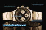 Rolex Daytona Vintage Edition Chronograph Swiss Valjoux 7750 Manual Winding Steel Case/Strap with Black Dial and Stick Markers