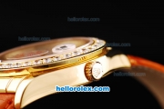 Rolex Datejust Oyster Perpetual Automatic Movement Yellow Gold Case with White Dial and Diamond Hour Marker-Diamond Bezel