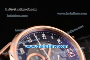 Tag Heuer Mikrograph Chrono Miyota OS10 Quartz Rose Gold Case with Black Leather Strap and Black/Grey Dial