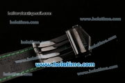 Tag Heuer Monaco Mikrograph Chrono Miyota Quartz PVD Case with Black Leather Bracelet and Black Dial