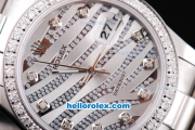 Rolex Datejust New Model Oyster Perpetual Automatic Movement with Diamond Bezel,Diamond Crested Dial and Diamond Marking