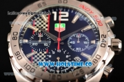 Tag Heuer Formula 1 Miyota OS20 Quartz Steel Case with Stick Markers Rubber Strap and Blue Dial