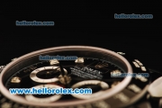 Rolex Daytona Chronograph Swiss Valjoux 7750 Automatic Movement Full PVD with Black Dial and Diamond Markers