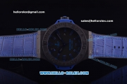 Hublot Big Bang King Swiss Valjoux 7750 Automatic Ceramic Case with Black Dial and Purple Rubber Strap