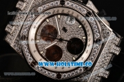 Audemars Piguet Royal Oak Offshore Chrono Swiss Valjoux 7750 Automatic Steel/Diamonds Case with White Markers and Diamonds Bezel(NOOB)