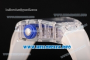 Richard Mille RM 56-01 Tourbillon Miyota 6T51 Manual Winding Sapphire Crystal Case with Skeleton Dial and Aerospace Nano Translucent Strap - Blue Inner Bezel