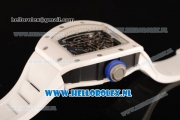 Richard Mille RM 055 9015 Auto Ceramic Case with Skeleton Dial and White Rubber Strap - 1:1 Origianl (KV)