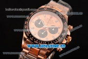 Rolex Daytona Chrono Swiss Valjoux 7750 Automatic Rose Gold Case with Ceramic Bezel Brown Dial and Stick Markers (BP)