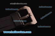 Panerai Chrono Regatta Pam 308 Swiss Valjoux 7750 Manual Winding PVD Case with Black Dial and Black Rubber Strap