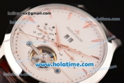 Jaeger-LECoultre Master Asia Automatic Steel Case with Rose Gold Sitck Markers and White Dial