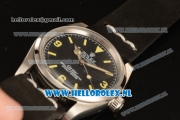 Rolex Explorer Cartier 2813 Auto Steel Case with Black Dial and Black Nylon Strap