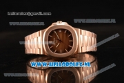 Patek Philippe Nautilus 9015 Auto Rose Gold Case with Brown Dial and Rose Gold Bracelet - 1:1 Origianl