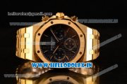 Audemars Piguet Royal Oak Chrono Swiss Valjoux 7750 Automatic Yellow Gold Case Blue Dial With Stick Markers Yellow Gold Bracelet