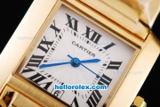 Cartier tank francaise with Full Gold and White Dial