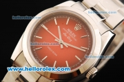 Rolex Air King Automatic Movement Full Steel with Red Dial and White Stick Markers