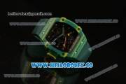 Richard Mille RM027-03 Miyota 9015 Automatic PVD Case with Black Dial and Green Nylon Strap