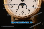 Breguet Classique Miyota 9015 Automatic Yellow Gold Case with White Dial Black Leather Strap and Arabic Numeral Markers