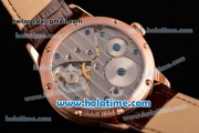 Patek Philippe Grand Complitcations Asia 6497 Manual Winding Rose Gold Case with Brown Leather Strap and Rose Gold Dial