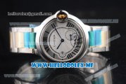 Cartier Ballon Bleu De Large Asia 2813 Automatic Two Tone Case/Bracelet with Silver Dial and Roman Numeral Markers