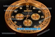 Rolex Daytona Swiss Quartz Yellow Gold Case with Black Dial Diamonds Markers - Wall Clock