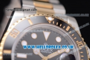 Rolex Submariner Swiss ETA 2836 Automatic Two Tone Case/Bracelet with Black Dial and Dot Markers (BP)