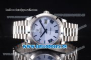 Rolex Day Date II Clone Rolex 3255 Automatic Stainless Steel Case/Bracelet with Stick Markers and Blue Dial (BP)