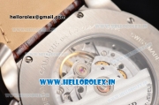 Cartier Calibre De Swiss ETA 2824 Automatic Steel Case with Diamonds Bezel and White Dial