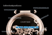 Cartier Le Cirque Animalier de Swiss ETA Quartz Diamond Case with Black Leather Strap