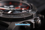 Breitling Avenger Chronograph Swiss Valjoux 7750 Automatic Movement PVD Case with Black Dial and White Number Markers-Black Rubber Strap