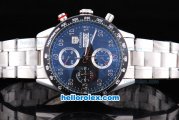 Tag Heuer Carrera Caliber 16 Automatic Movement Valjoux 7750 Case with Black Dial and SS Strap