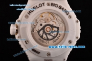 Hublot Big Bang Tutti Frutti Caviar Swiss ETA 2824 Automatic White Ceramic Case with Red Leather Strap and Diamond/Rose Gold Bezel - 1:1 Original