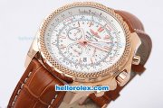 Breitling For Bentley Chronograph Quartz Movement Rose Gold Case and Bezel with White Dial