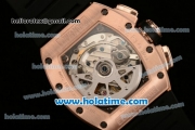 Richard Mille Felipe Massa Flyback Chrono Swiss Valjoux 7750 Automatic Rose Gold Case with Arabic Numeral Markers and Skeleton Dial