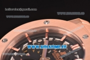 Hublot Classic Fusion Asia 6497 Manual Winding Rose Gold Case with Skeleton Dial and Stick Markers