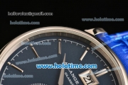 A.Lange&Sohne Saxonia Miyota Quartz Steel Case with Silver Stick Markers and Blue Dial