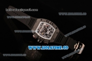 Richard Mille RM 011 Felipe Massa Flyback Chronograph Swiss Valjoux 7750 Automatic Carbon Fiber Case with Skeleton Dial and White Inner Bezel - 1:1 Original