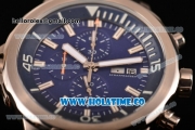 IWC Aquatimer Chronograph Miyota Quartz Steel Case with Blue Dial and Stick Markers