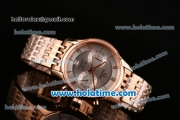 Omega De Ville Co-Axial Chronograph VK Quartz Movement Rose Gold Case and Strap with Silver Dial