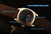 Panerai Radiomir Vintage 6154 Swiss ETA 6497 Manual Winding Steel Case with Dark Blue Dial and Brown Leather Strap-Orange Markers