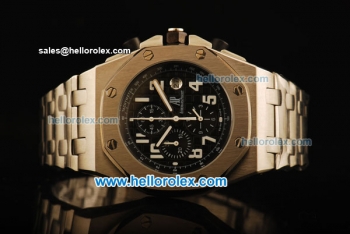 Audemars Piguet Royal Oak Chronograph Quartz Full Steel with Black Dial and Numeral Marker