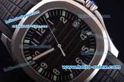 Patek Philippe Aquanaut Swiss ETA 2824 Automatic Steel Case with Black Dial and Black Rubber Strap